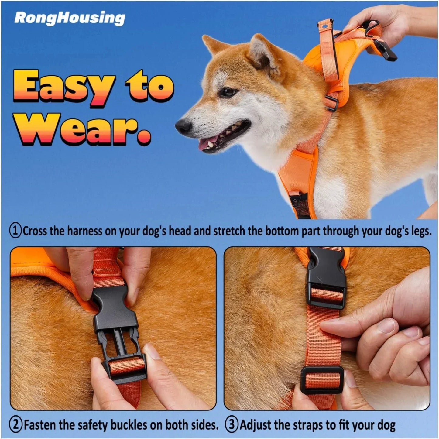 Flexible Dog Harness With Retractable Leash