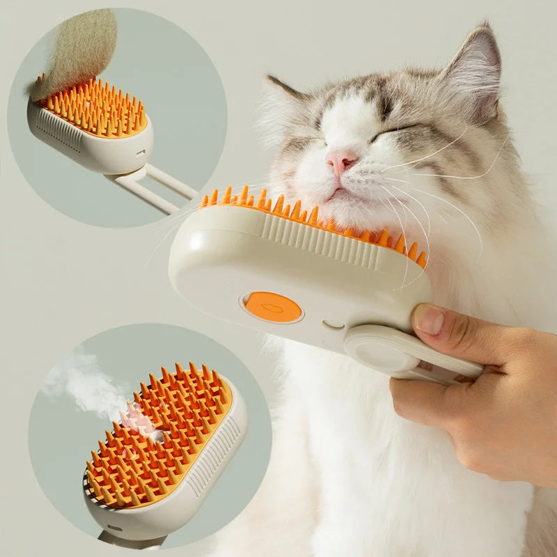 Pet Steam Hair Brush 3in1